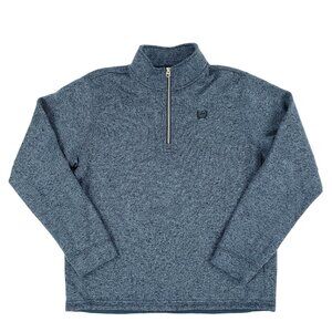 Cinch Men's Medium 1/4 Zip Sweater Pullover Embroidered Logo Blue MWK1080004 EUC